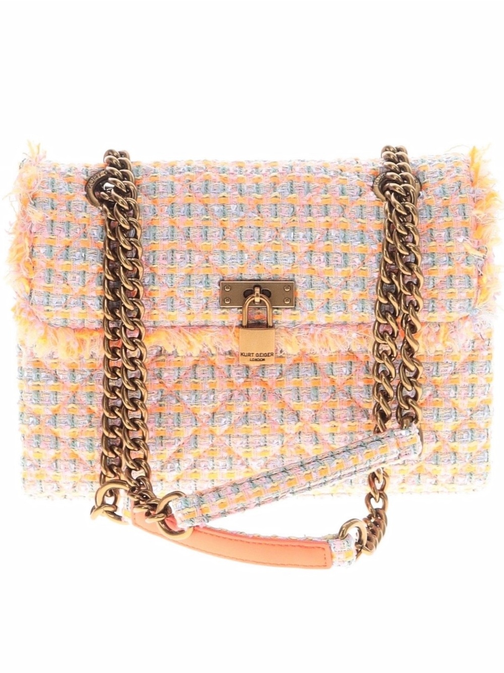 Kurt Geiger the brixton lock tweed cross out bag purse NWT